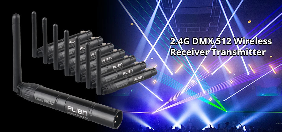 ALIEN DMX512 Contrôleur sans fil Récepteur Émetteur 2.4G ISM Dif Distance de communication 300m pour Scène Par DJ Disco Bar Lumières