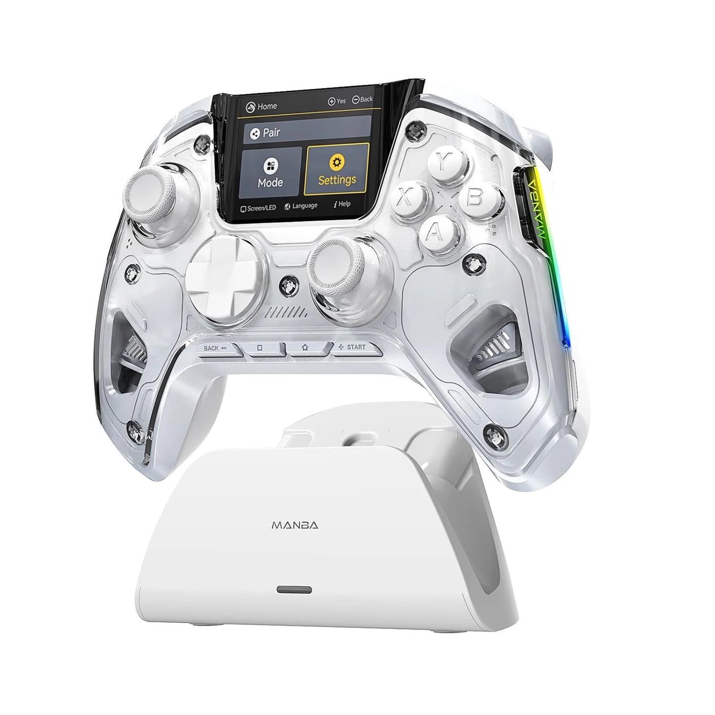 Manette de jeu sans fil intelligente Manbaone 50 V2 pour PC, Bluetooth, écran 2 pouces, compatible Steam Mobile