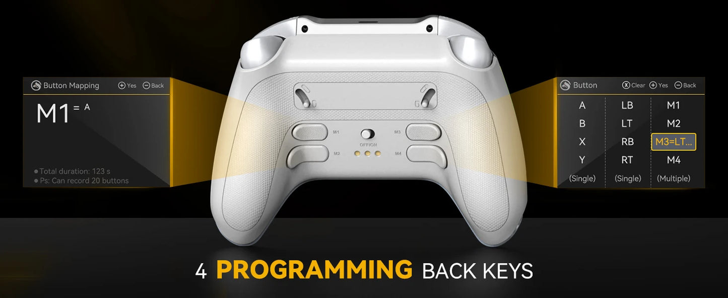 Manette de jeu sans fil intelligente Manbaone 50 V2 pour PC, Bluetooth, écran 2 pouces, compatible Steam Mobile