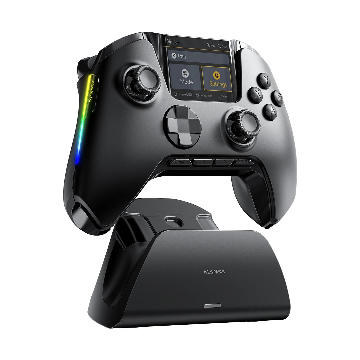 Manette de jeu sans fil intelligente Manbaone 50 V2 pour PC, Bluetooth, écran 2 pouces, compatible Steam Mobile
