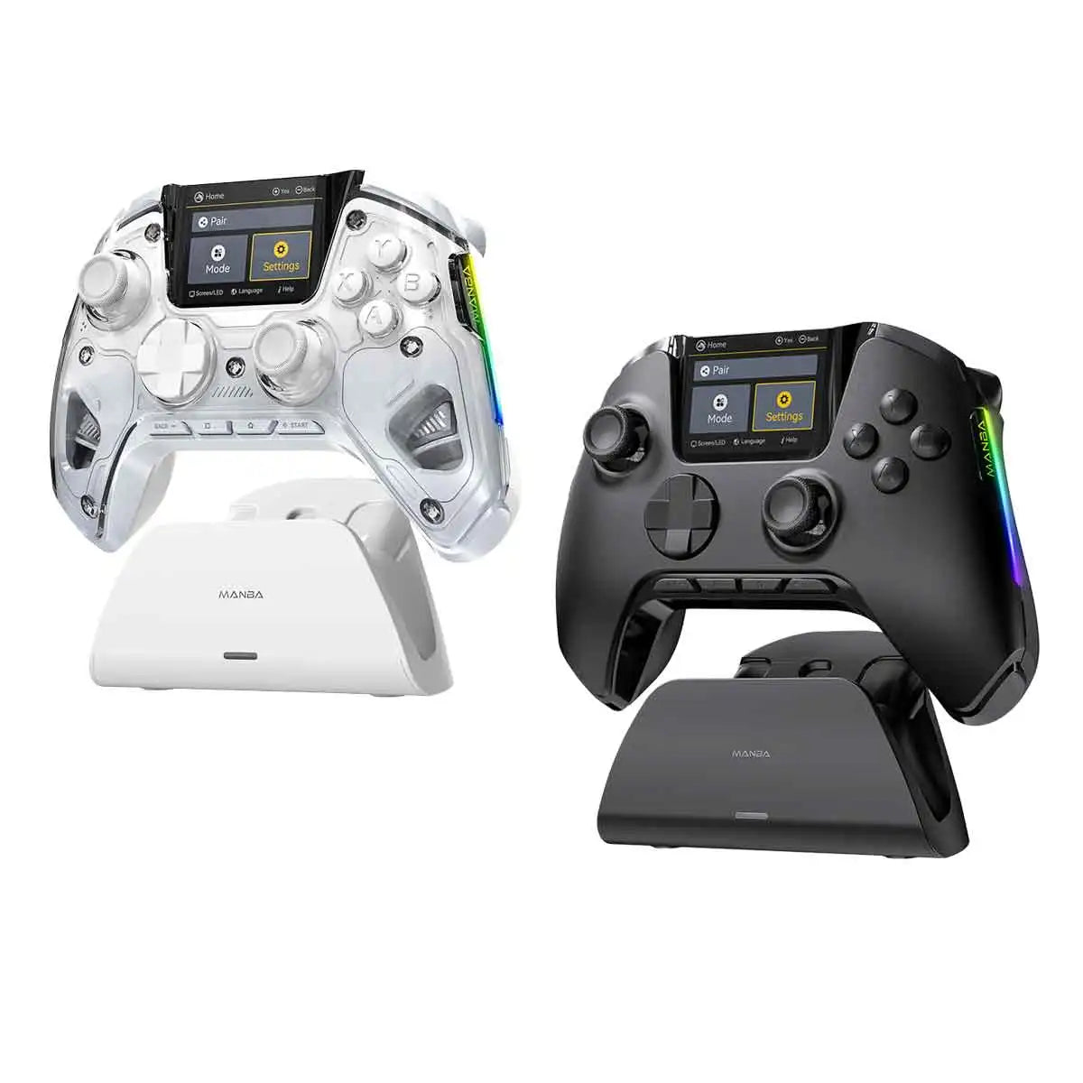 Manette de jeu sans fil intelligente Manbaone 50 V2 pour PC, Bluetooth, écran 2 pouces, compatible Steam Mobile