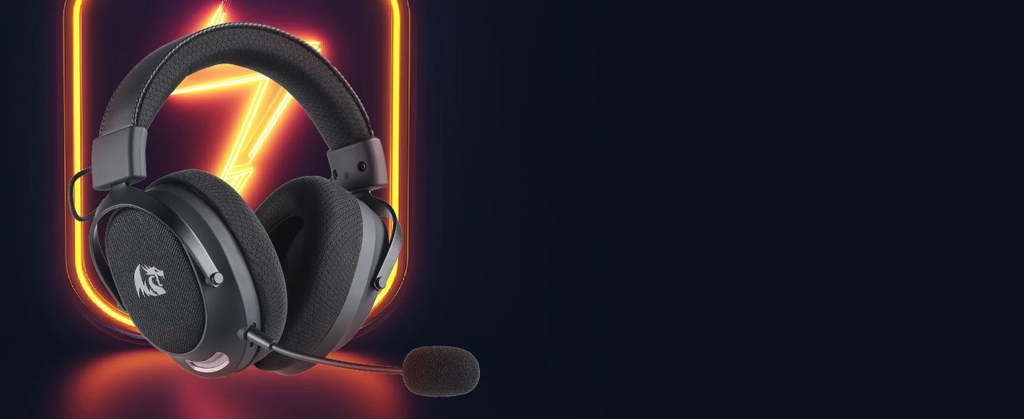 Redragon H858 casque de jeu, tri-mode 2.4GHz / Bluetooth / filaire, coloris gris