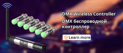 ALIEN DMX512 Contrôleur sans fil Récepteur Émetteur 2.4G ISM Dif Distance de communication 300m pour Scène Par DJ Disco Bar Lumières
