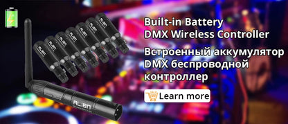 ALIEN DMX512 Contrôleur sans fil Récepteur Émetteur 2.4G ISM Dif Distance de communication 300m pour Scène Par DJ Disco Bar Lumières