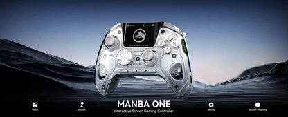 Manette de jeu sans fil intelligente Manbaone 50 V2 pour PC, Bluetooth, écran 2 pouces, compatible Steam Mobile