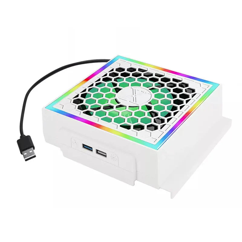 Ventilateur de refroidissement LED réglable pour Xbox Series S, 3 vitesses, 5V, graphite A, avec 7 modes d’éclairage RGB, accessoires de jeu