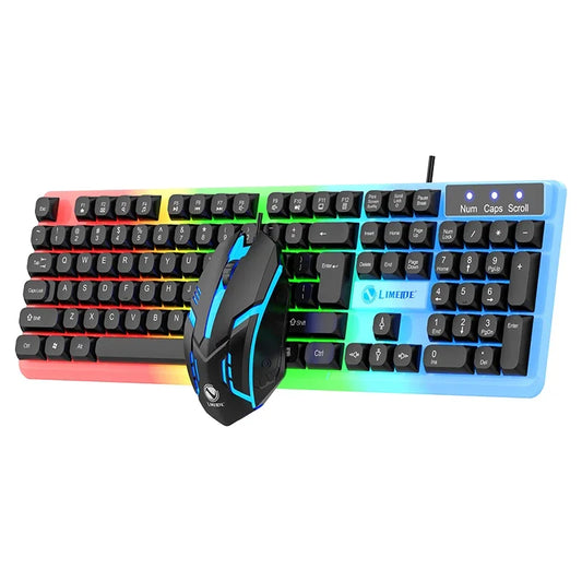 NG GTX350 – Ensemble Clavier + Souris Gaming pour Ordinateur / Laptop, Rétroéclairé, Kit Gamer avec Clavier Filaire USB LED – Modèle GTX350 Noir
