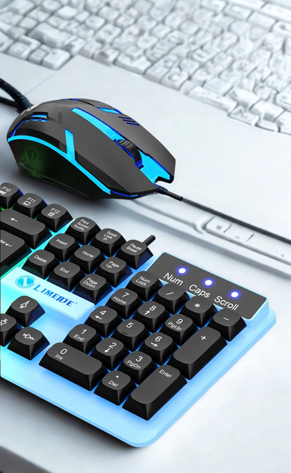 NG GTX350 – Ensemble Clavier + Souris Gaming pour Ordinateur / Laptop, Rétroéclairé, Kit Gamer avec Clavier Filaire USB LED – Modèle GTX350 Noir